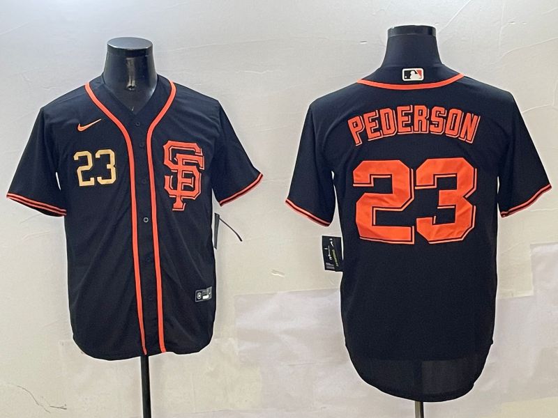 Men San Francisco Giants #23 Pederson Black Game 2025 Nike MLB Jersey style 1